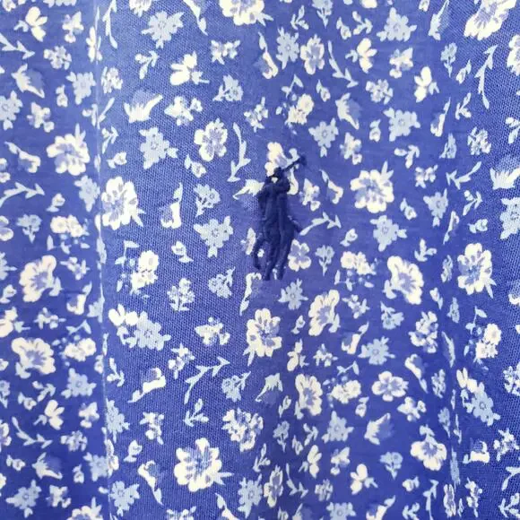 NWT POLO RALPH LAUREN Classic Floral SS Polo Shirt Men's 2XLT in Blue & White - Picture 3 of 8
